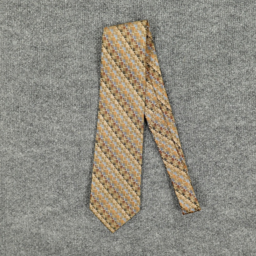 Stafford Essentials‎ Tie Mens One Size Gold Geometric Silk Necktie Classic
